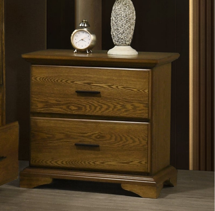 2-Drawer Light Oak Nightstand