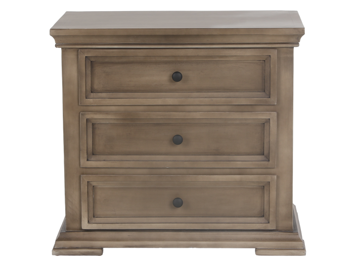 3 Drawer Rustic Nightstand - view 2