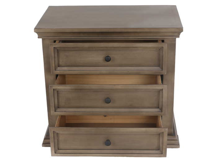 3 Drawer Rustic Nightstand - view 3