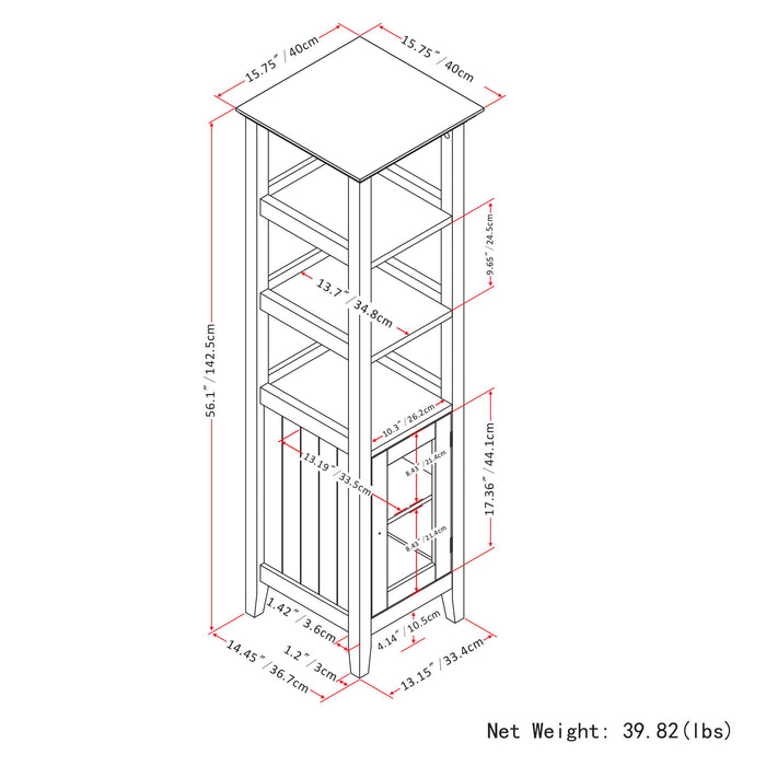Acadian - Bath Storage Tower - Pure White by Simpli-Home | Bel Furniture