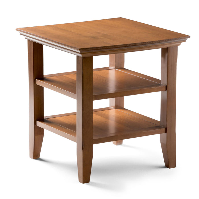 Acadian - Handcrafted End Table Light Brown by Simpli-Home | Bel Furniture
