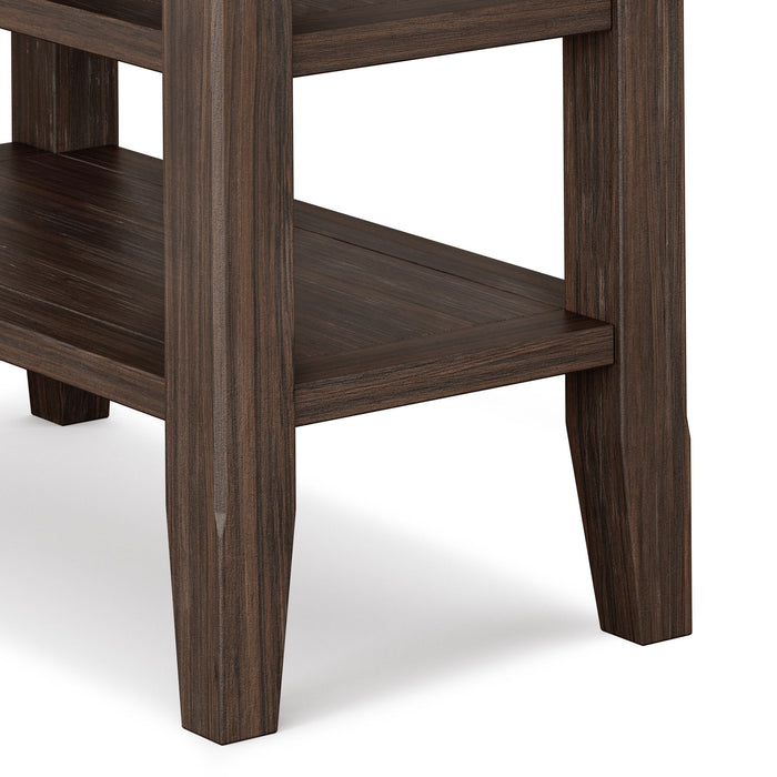 Acadian - Narrow Side Table - Farmhouse Brown by Simpli-Home | Bel Furniture