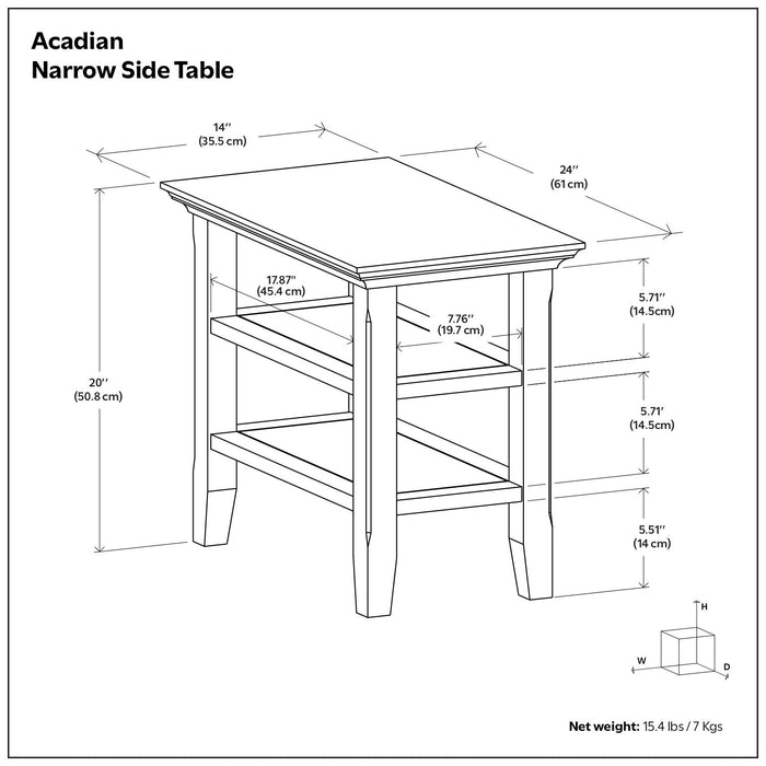 Acadian - Narrow Side Table - Farmhouse Brown - view 3