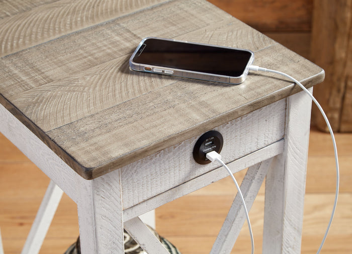 Adalane - White / Gray - Accent Table by Signature Design by Ashley® | Bel Furniture