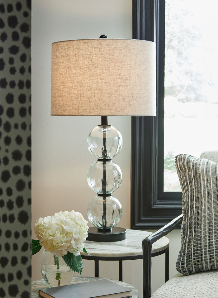 Airbal - Clear / Black - Glass Table Lamp (Set of 2) by Signature Design by Ashley® | Bel Furniture