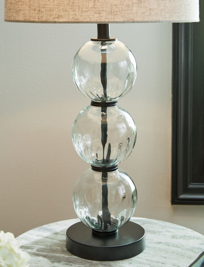 Airbal - Clear / Black - Glass Table Lamp (Set of 2) by Signature Design by Ashley® | Bel Furniture