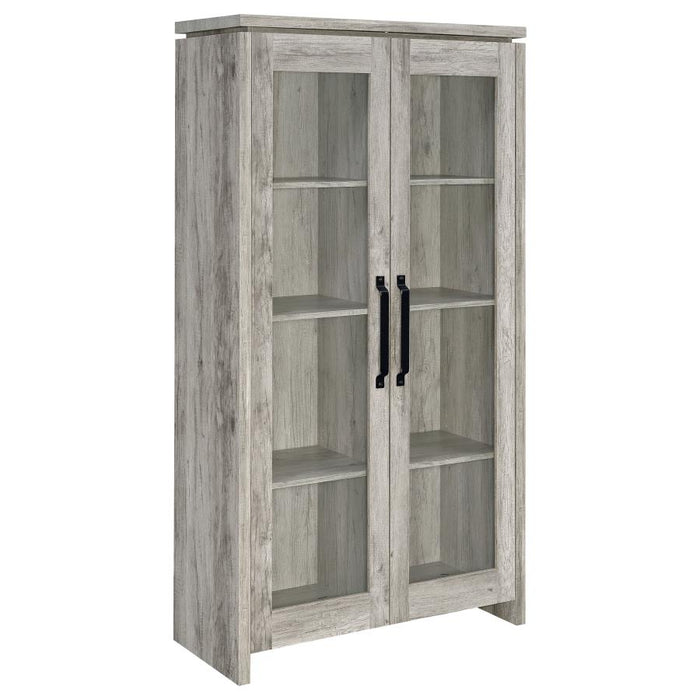 Alejo 2 Door Engineered Wood Tall Cabinet Gray Driftwood