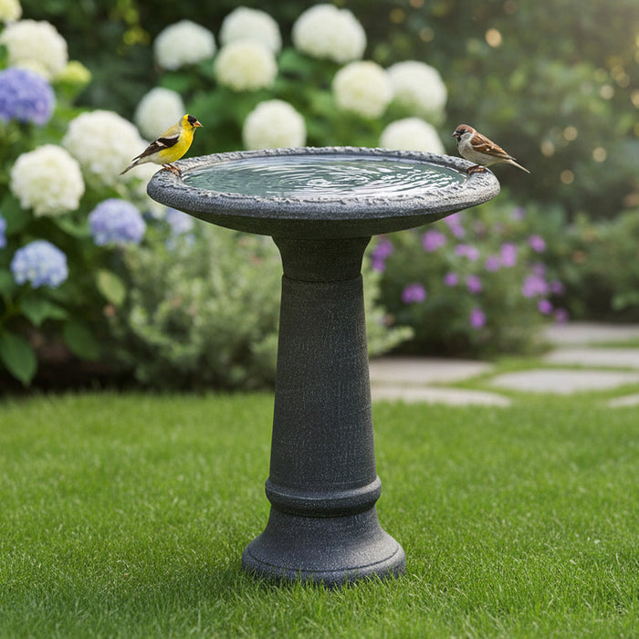 ALGREEN  20" Accerra Gray Birdbath