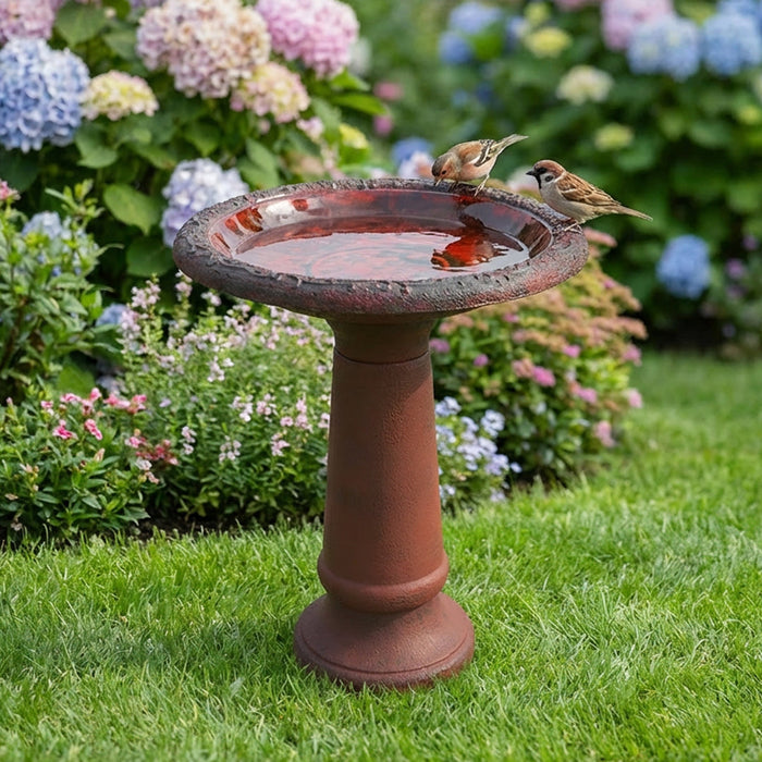 ALGREEN  20" Accerra Red Birdbath
