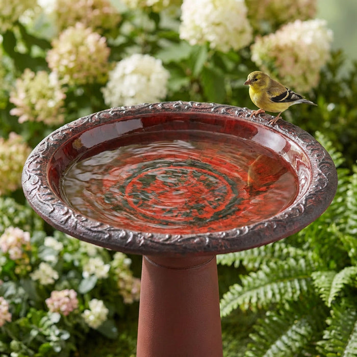 ALGREEN  20" Accerra Red Birdbath