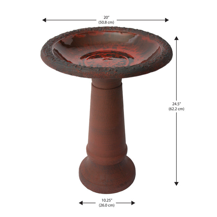 ALGREEN  20" Accerra Red Birdbath