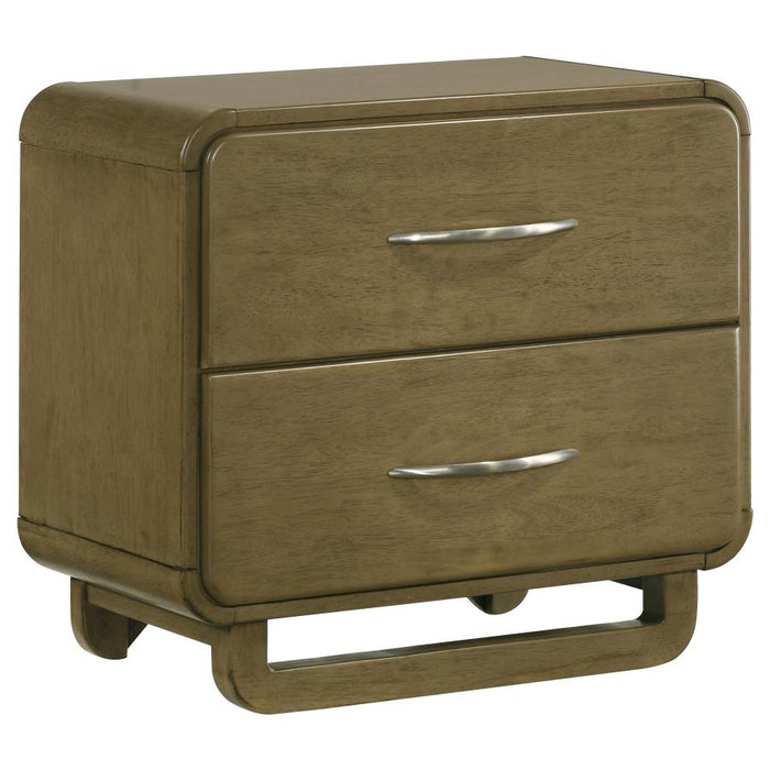 Amsbury 2-Drawer Nightstand Bedside Table Nutmeg