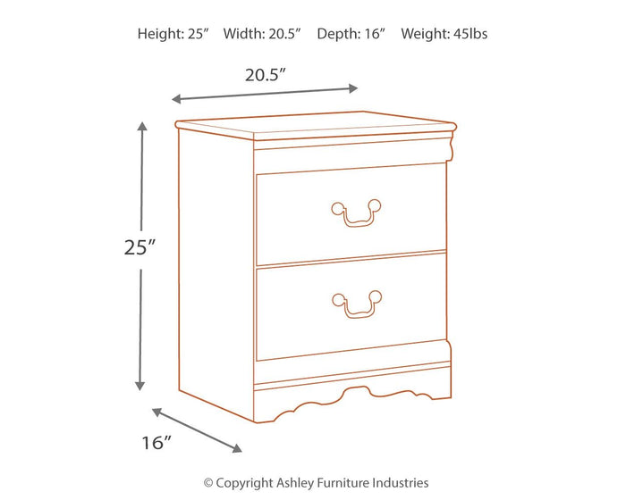 Anarasia - White - Two Drawer Night Stand by Signature Design by Ashley® | Bel Furniture