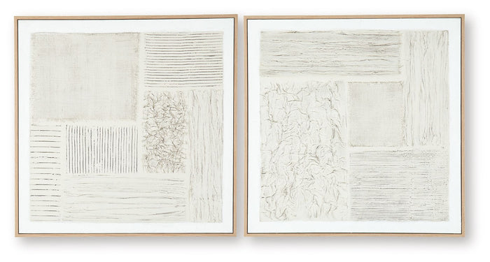 Andorfield - Wall Art Set (Set of 2) - Beige / Black / White