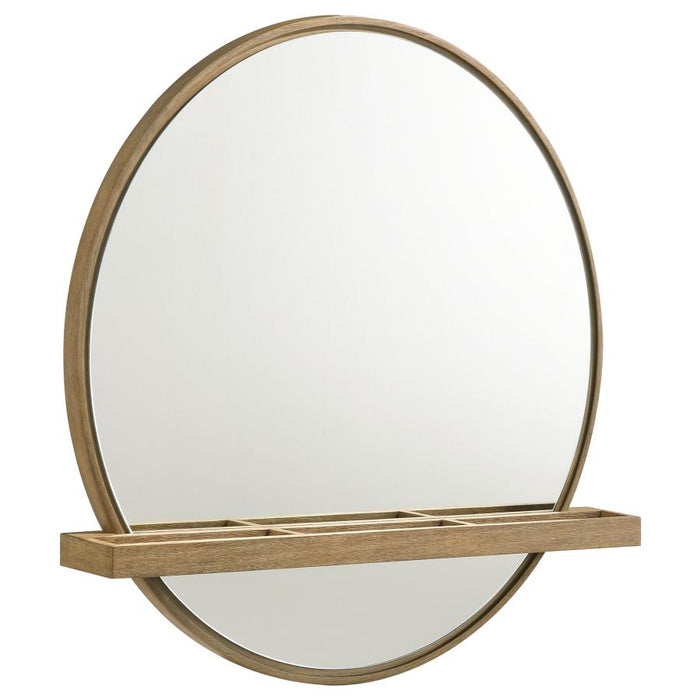 Arini Round Vanity Wall Mirror With Shelf