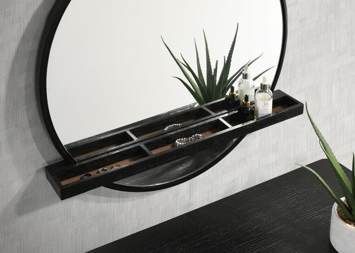 Arini - Round Vanity Wall Mirror With Shelf