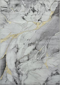 .Artema Gray/Gold Power-Loomed Area Rug 6' 6" x 9' 0"
