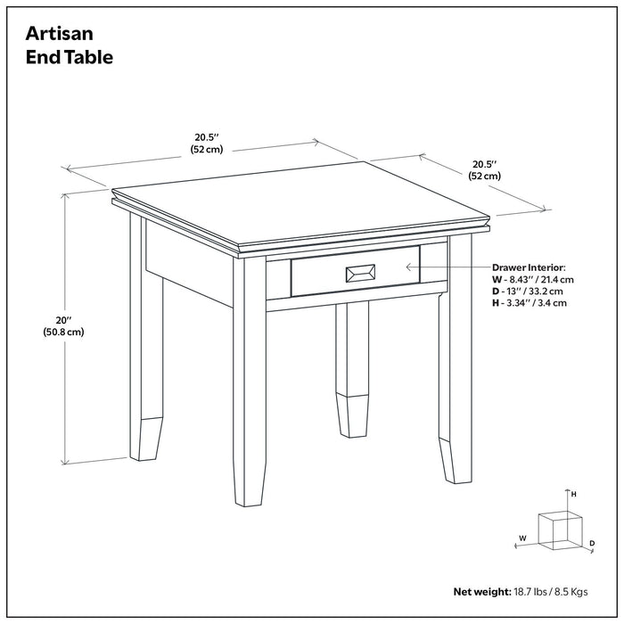 Artisan - End Table - Russet Brown - view 3