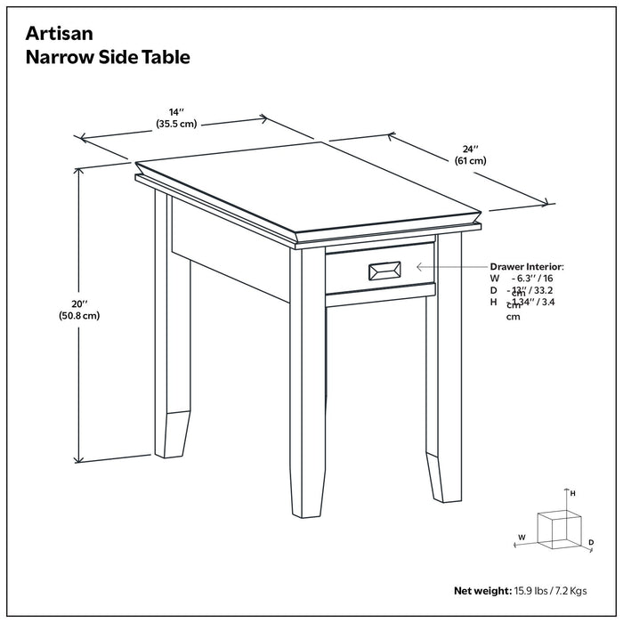 Artisan - Handcrafted Narrow Side Table - view 5