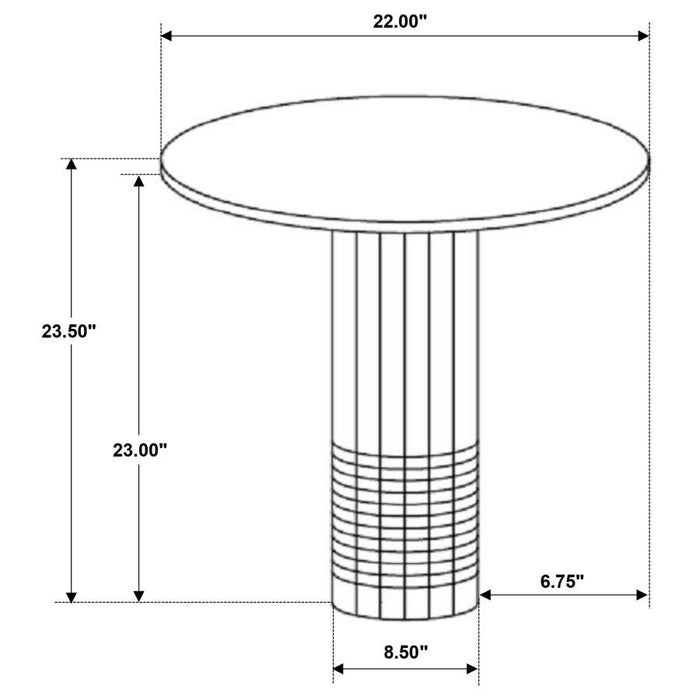 Astoria - Round Genuine Marble Side End Table - White