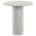 Astoria - Round Genuine Marble Side End Table - White