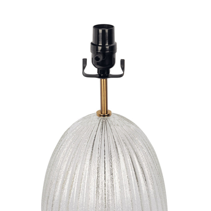 Aurora - Ribbed Lamp Base Clear Table Lamp Large Linen Shade - Beige / Clear / Gold by Ashcroft Furniture | Bel Furniture