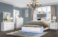 Aurora White 2-Drawer Nightstand with Shimmer Trim