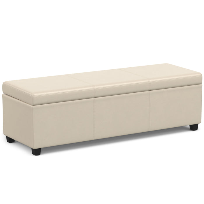 Beige / 53.9"W x 18"D x 16.1"H / Faux Leather
