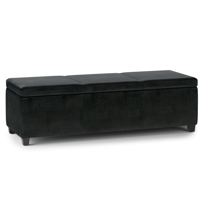 Black / 53.9"W x 18.1"D x 16.5"H / Faux Leather