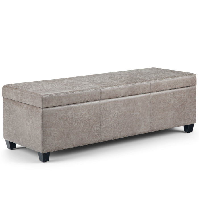 Pearl Silver / 48.4"W x 18.1"D x 16.1"H / Faux Leather