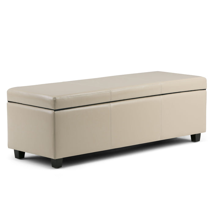 Beige / 48.4"W x 18.1"D x 16.1"H / Faux Leather