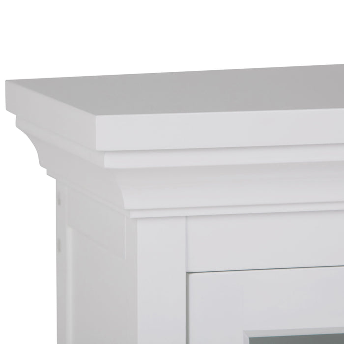 Avington - Two Door Wall Cabinet With Cubbies - Pure White by Simpli-Home | Bel Furniture