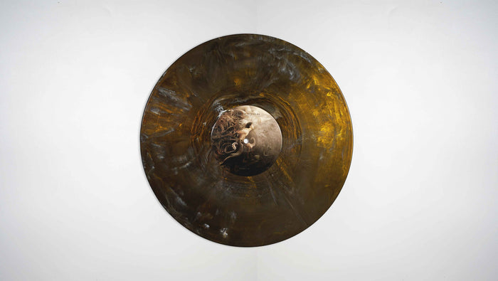 Translucent Black with Gold and White Marbling