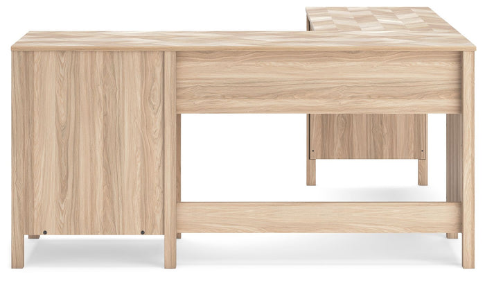 Battelle - Tan - 60" Home Office Desk With Return by Signature Design by Ashley® | Bel Furniture