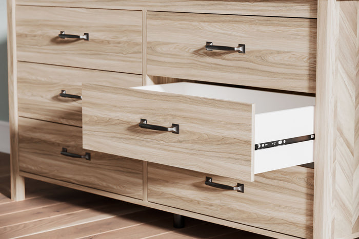 Battelle - Tan - Six Drawer Dresser by Signature Design by Ashley® | Bel Furniture