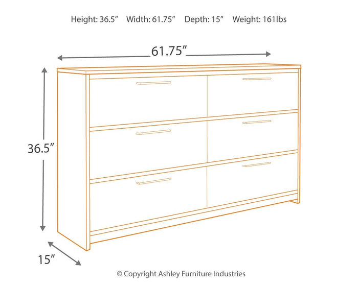 Baystorm - Six Smooth Drawer Dresser by Signature Design by Ashley® | Bel Furniture