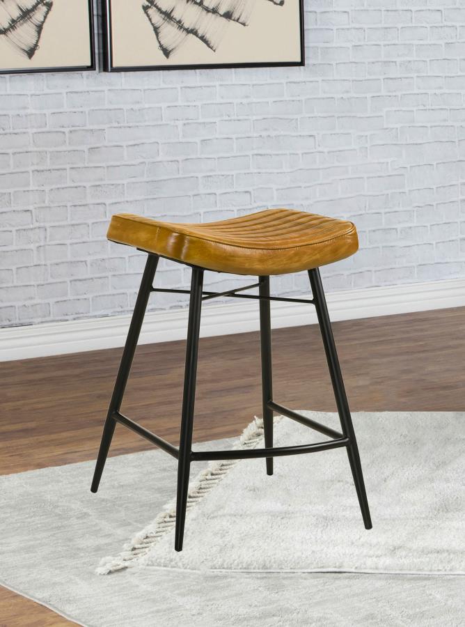Bayu - Leather Upholstered Counter Stool (Set of 2)