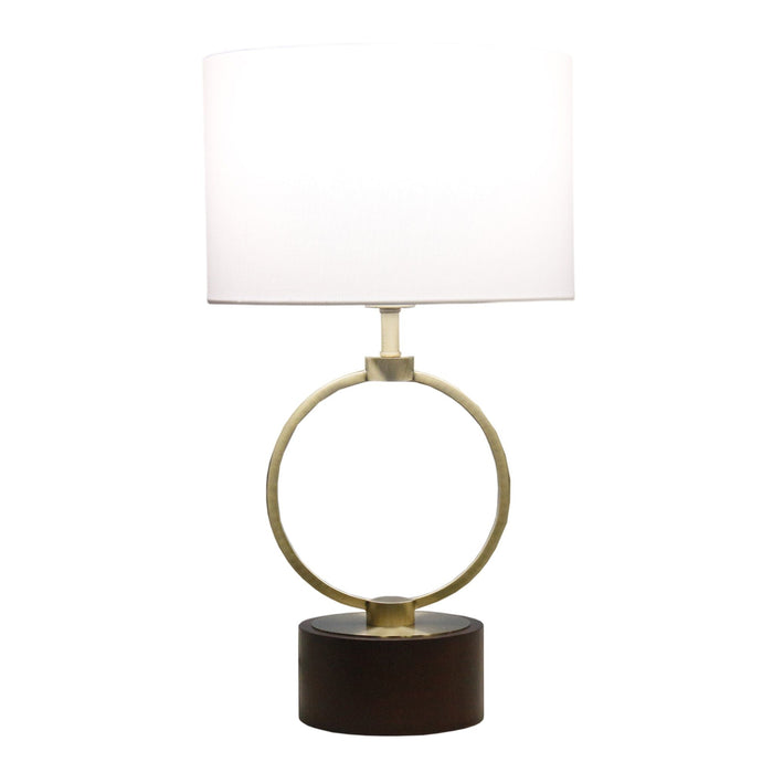 Bedroom Table Lamp With Circular Design White