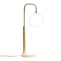 Bedside Table Lamp With Globe Lampshade White