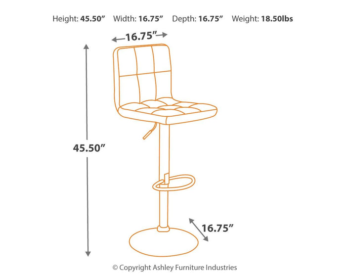 Bellatier - Adjustable Height Barstool (Set of 2) by Signature Design by Ashley® | Bel Furniture