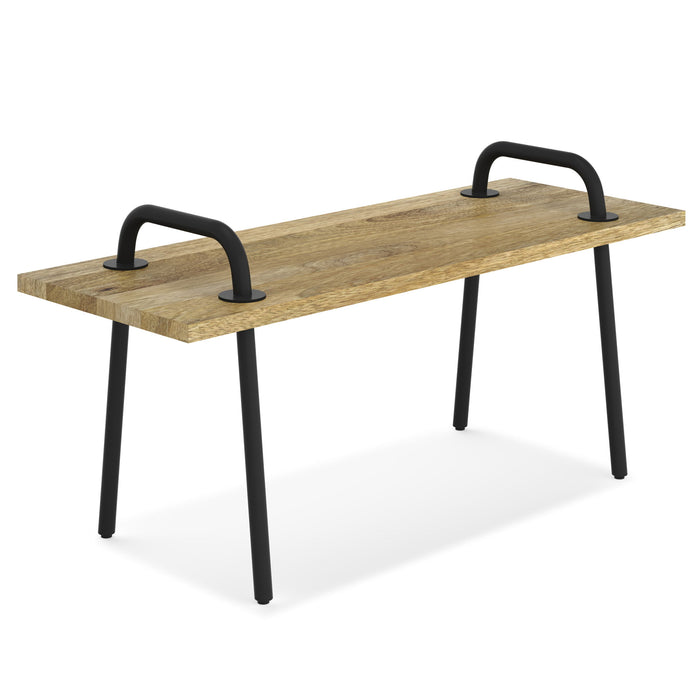 Berkeley - Entryway Bench Light Brown 42"W x 15.5"D x 16.1"H by Simpli-Home | Bel Furniture