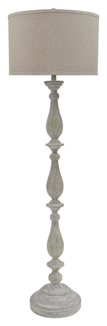 Bernadate - Whitewash - Poly Floor Lamp by Signature Design by Ashley® | Bel Furniture