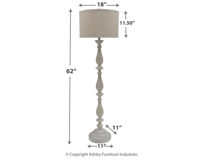 Bernadate - Whitewash - Poly Floor Lamp by Signature Design by Ashley® | Bel Furniture