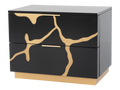 Black and Gold 2-Drawer Nightstand – Modern Luxury Bedside Table