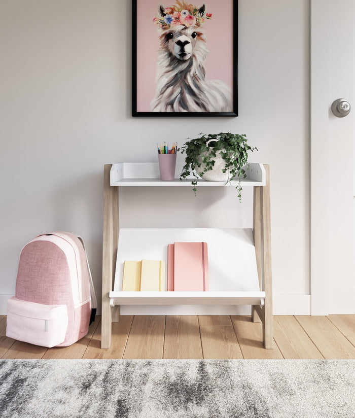 Blariden - White / Tan - Small Bookcase by Signature Design by Ashley® | Bel Furniture
