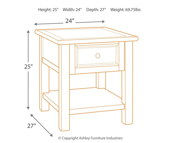Bolanburg - White / Brown / Beige - Rectangular End Table by Signature Design by Ashley® | Bel Furniture