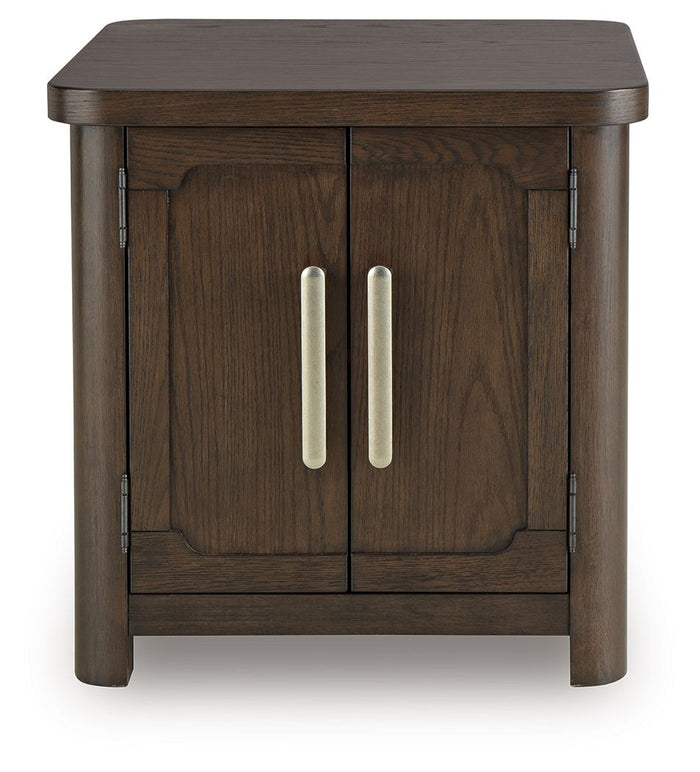 Breckington - Rectangular 2-door End Table - Dark Brown - view 2
