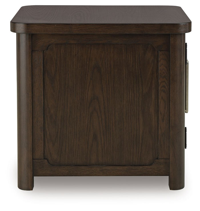 Breckington - Rectangular 2-door End Table - Dark Brown - view 5
