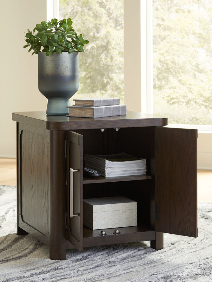 Breckington - Rectangular 2-door End Table - Dark Brown - view 6