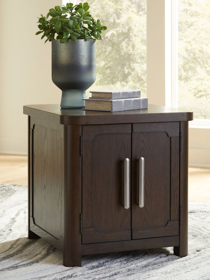 Breckington - Rectangular 2-door End Table - Dark Brown - view 7
